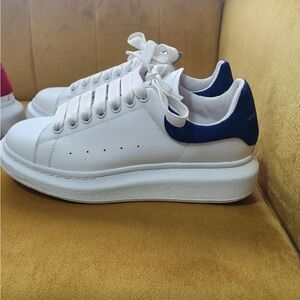 Alexander McQueen White and Blue Sneakers